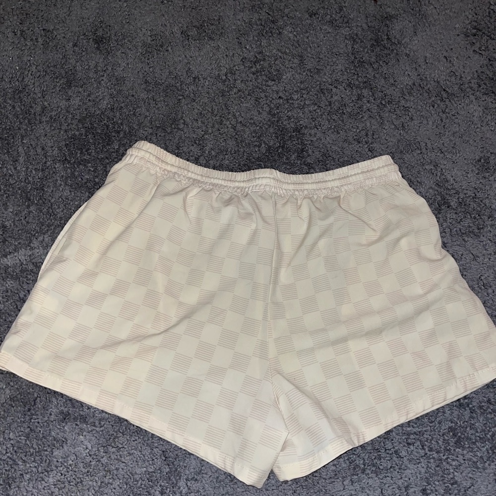 Hurley Women’s Cream Checkered Active Wear Shorts